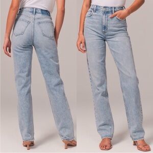 NWT Abercrombie & Fitch Curve Love The 90s Straight Ultra High Rise Jeans 32/14L